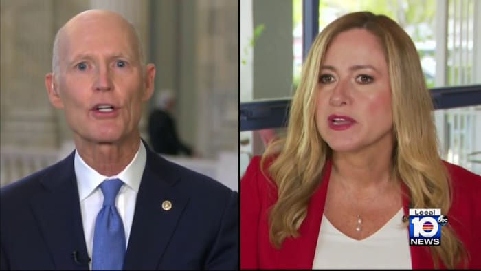 Rick Scott, Debbie Mucarsel-Powell campaign in South Florida ahead of 2024 Senate race