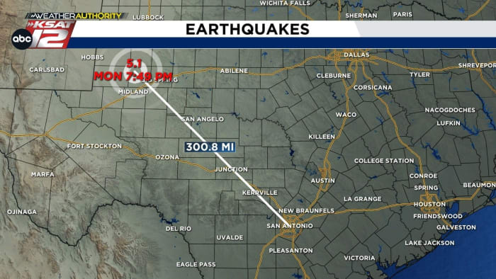 A 5.1 magnitude earthquake struck West Texas and was felt in downtown San Antonio on Monday evening.