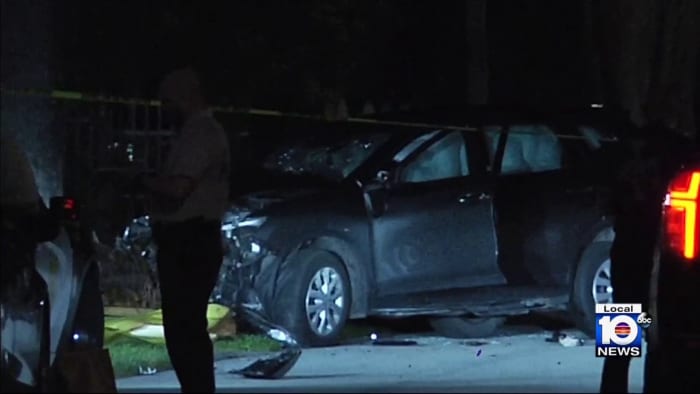 Man, teenager injured after shooting, crash in Miami-Dade