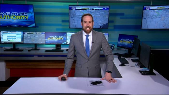 A cloudy day, with a few showers -- a small chance of storms tonight