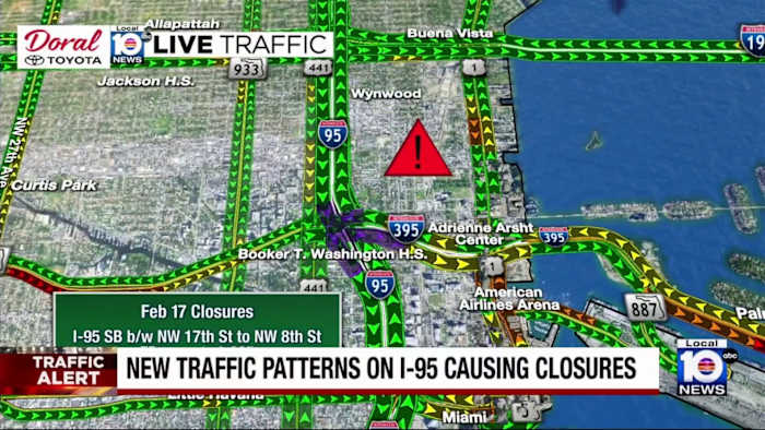 Miami Dade traffic alert: I 95 southbound closures set for overnight work