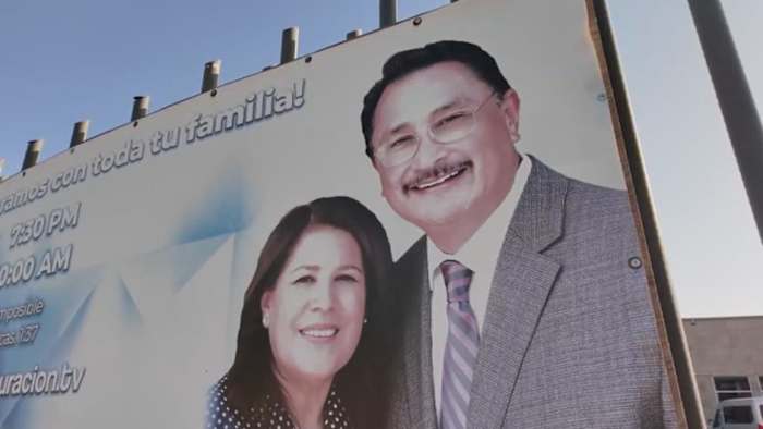 Members of Iglesia Cristiana Amor y Restauracion gathering to mourn the loss of Pastor Pedro Cantu in Houston, Texas