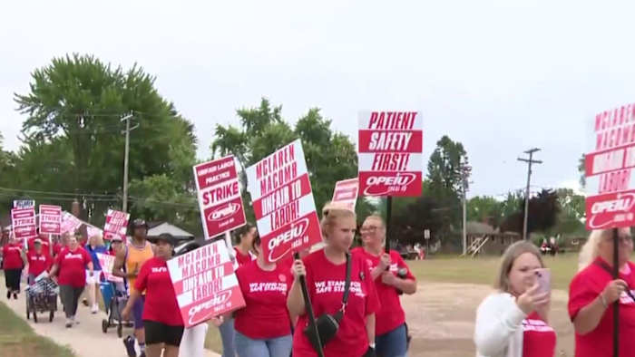 Hundreds of McLaren Macomb hospital workers go on strike