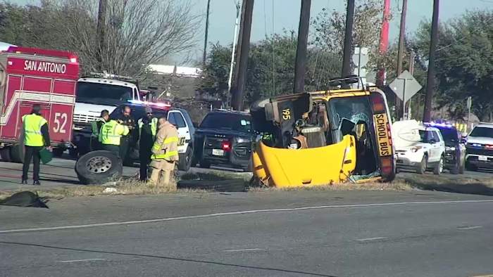 6 hospitalized after SWISD school bus crashes with 33 students on board, officials say
