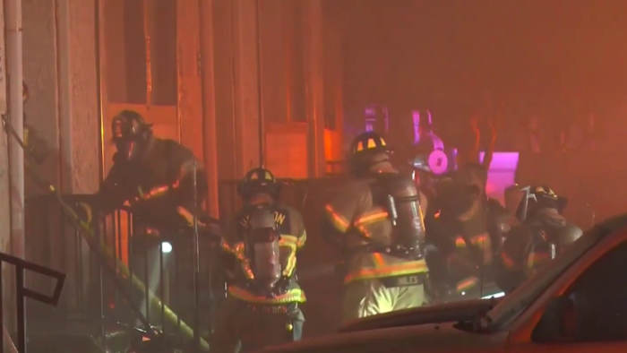 Firefighter falls through floor as crews battle large northwest Houston apartment fire