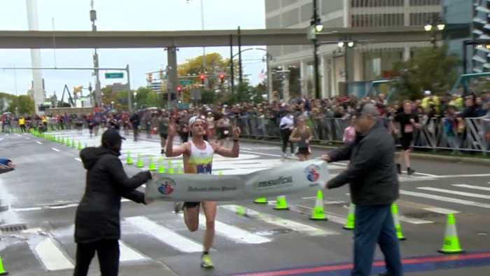 Thousands brave rain and wind for 48th Detroit Free Press Marathon