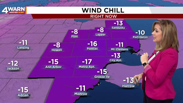 Dangerous cold looms in Metro Detroit with light snow showers, gusty winds expected