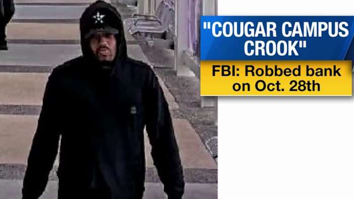 FBI releases photos of ‘Cougar Campus Crook’ wanted for University of Houston bank robbery