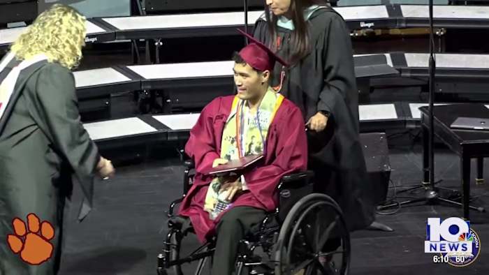 Congratulations, Cam: William Byrd High School student battling cancer graduates with honors