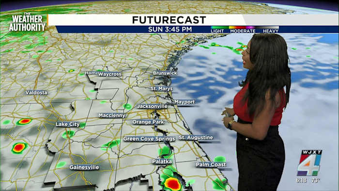 Sunday brings afternoon rain