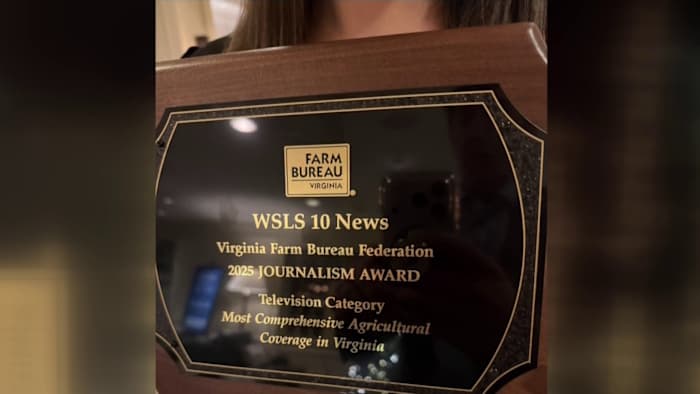 WSLS receives Virginia Farm Bureau Federation Journalism Award Wednesday