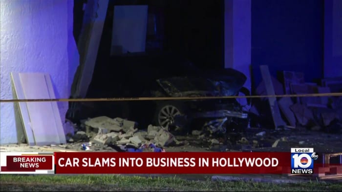 Hollywood business struck by car