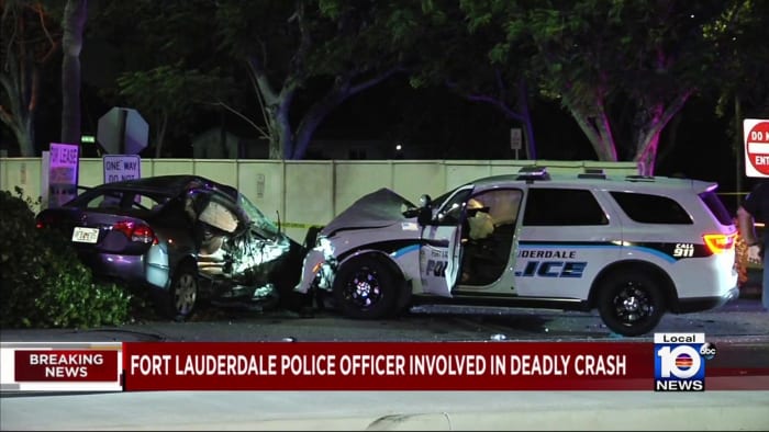 Woman dead, police officer injured after crash in Fort Lauderdale - Vimarsana News
