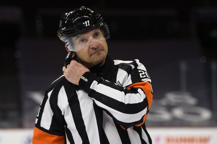 NHL & Rescue Me Stars Multi-Signed NHL Referee's Jersey. Hockey