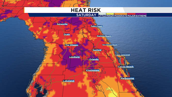 Huge heat dominates Central Florida this weekend
