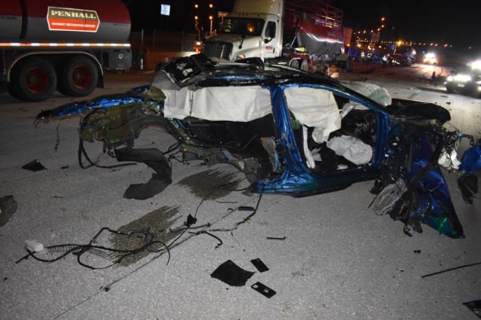 PHOTOS: Car clocked at 130 mph obliterated in I-4 crash; 2 Florida men injured – WKMG News 6 & ClickOrlando