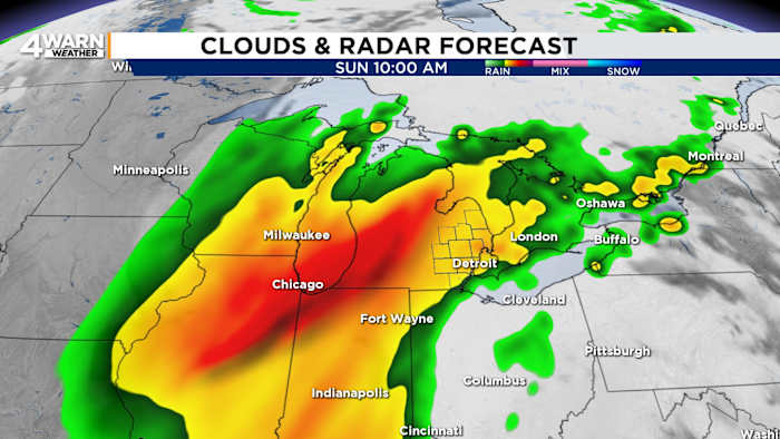 Drier weather continues before a healthy dose of rain & gusty winds move into Metro Detroit