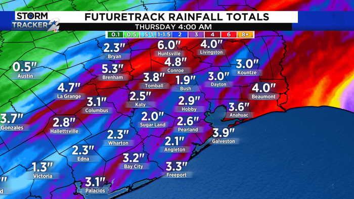 Tracking more heavy rain across Houston tonight through Wednesday