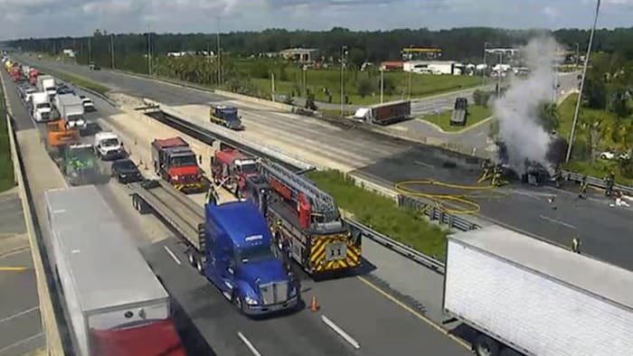 Deadly dump truck crash shuts down I-75 in Sumter County