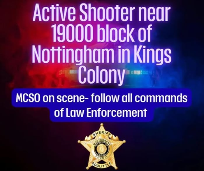 Active shooting reported in Montgomery County. Sheriff’s Office states multiple people shot