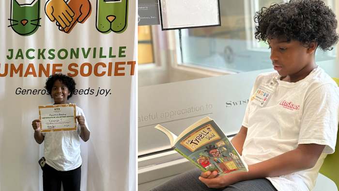 Jacksonville Humane Society celebrates local boy who’s read to pets for more tha...
