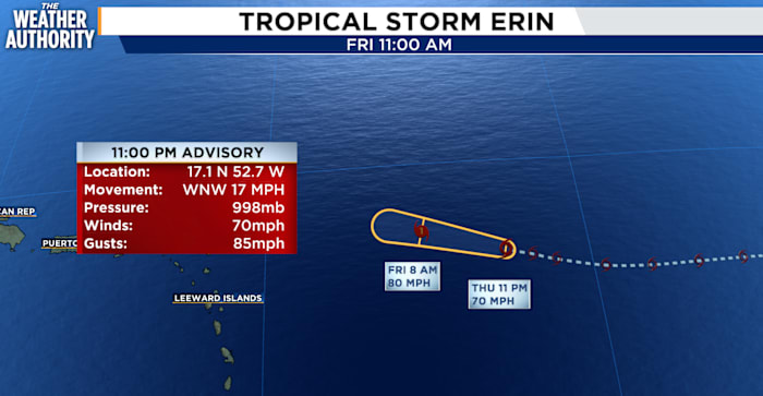 Tracking the Tropics: Tropical Storm Erin is expected to intensify by this weekend