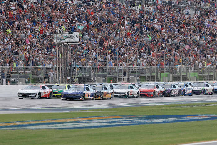 Logano keeps lead for first 43 laps after winning pole at rain-delayed NASCAR Cup race at Atlanta Logano keeps lead for first 43 laps after winning pole at rain-delayed NASCAR Cup race at Atlanta