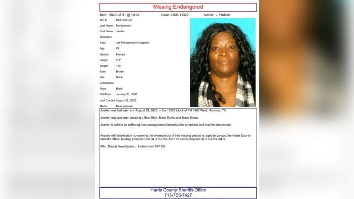 Deputies searching for 63-year-old woman last seen in northwest Harris County Tuesday - Vimarsana News