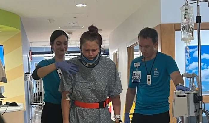 ‘I’m going back’: High school wrestler determined to return to mat after suffering severe spinal injury during match