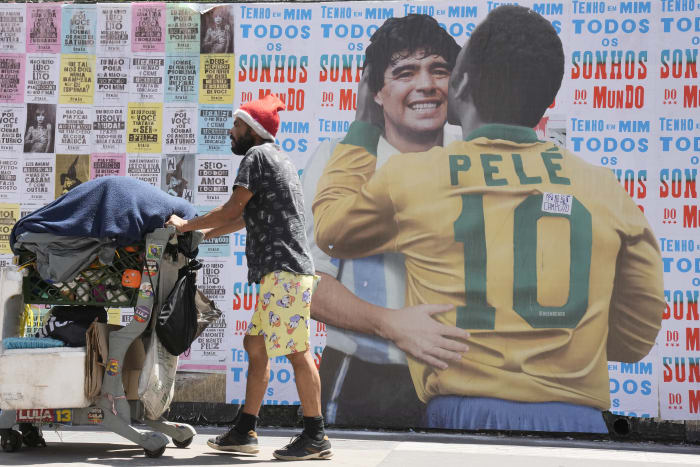 Pele congratulates Messi and claims 'Maradona is smiling' after