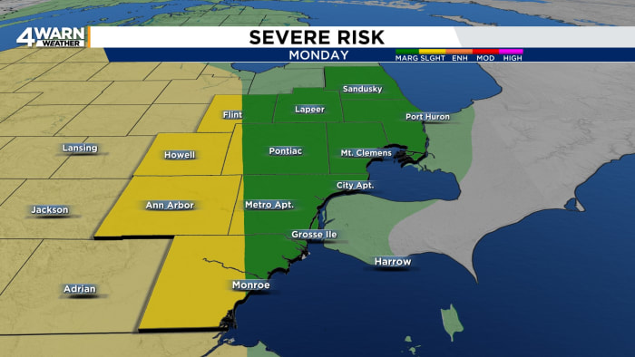 Severe storm threat over Detroit, muggy weather reaches new level