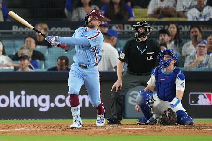 Kyle Schwarber hits two homers to lift Phillies over Dodgers 8-2 and avoid sweep in NLDS