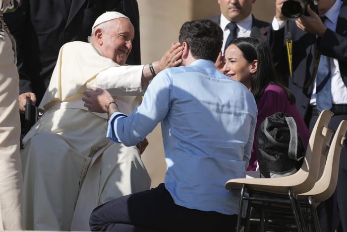 Pope says priests can bless same-sex unions, requests should not be subject to moral analysis
