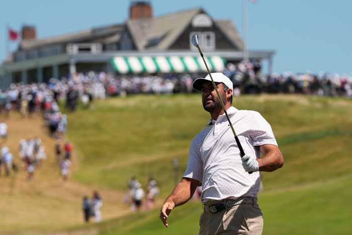 Scottie Scheffler has an eventful back nine to tie for second through three US Open rounds This site asks for consent to use your data