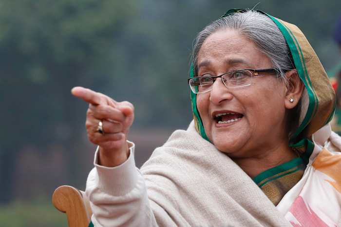 Bangladesh's ousted leader Hasina denounces the upcoming election from her exile in India