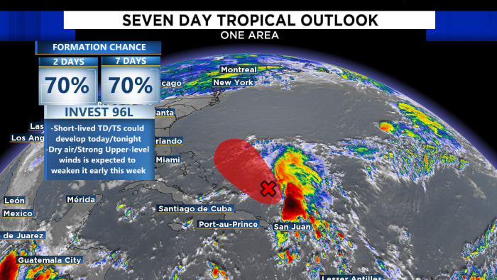 Tropical depression or storm could form Sunday near The Bahamas