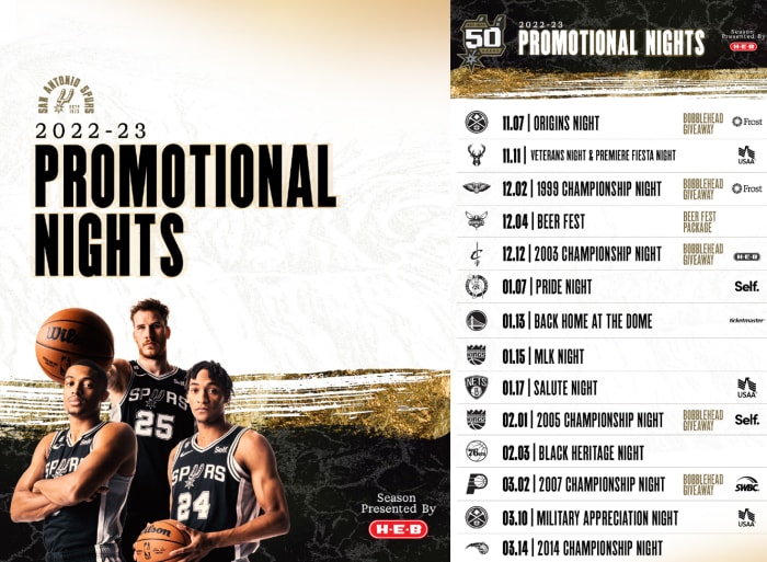 Spurs announce 50th anniversary promotional schedule Flipboard
