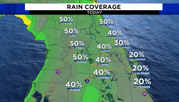 Numerous storms are expected to develop across Central Florida