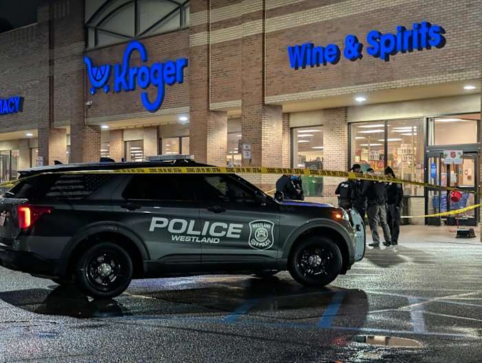 Police search for suspect involved in shooting outside Kroger in Westland