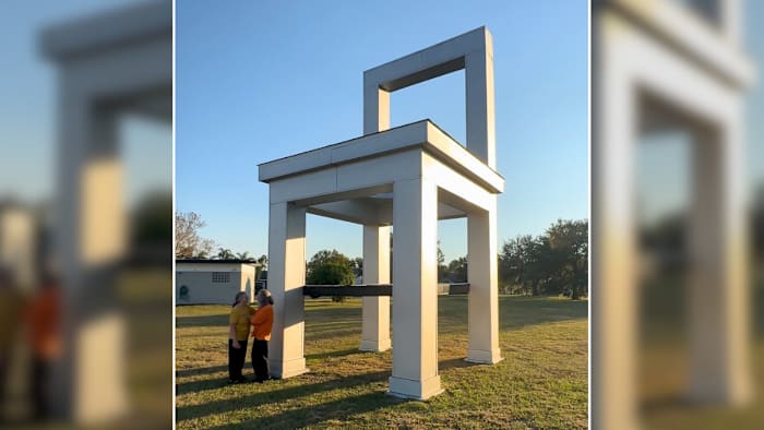 Why did this Central Florida man build a 24-foot-tall potty chair in his backyard?