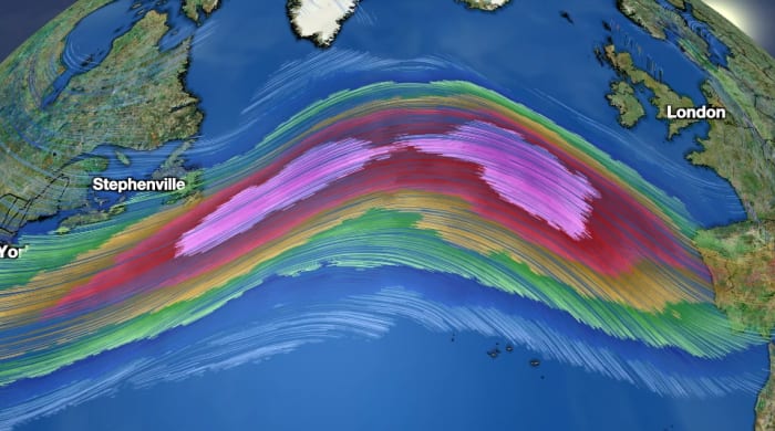 Nearly 750 mph TransAtlantic flights get extra push from strong jet stream