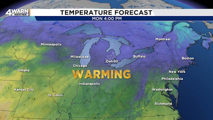Milder air heading to Metro Detroit with precipitation chances Milder air heading to Metro Detroit with precipitation chances
