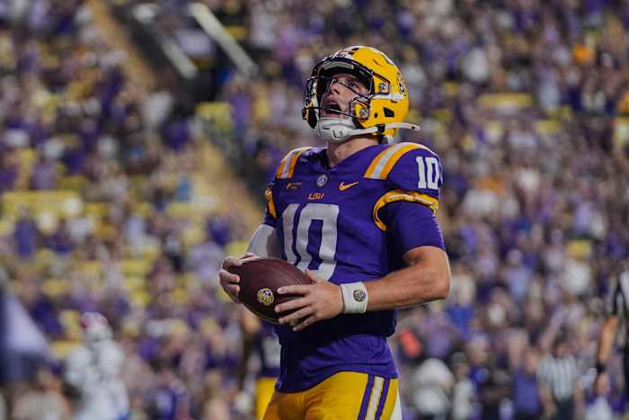 LSU QB Sam Leavitt upgraded to ‘questionable’ on the SEC injury report for the Mississippi game