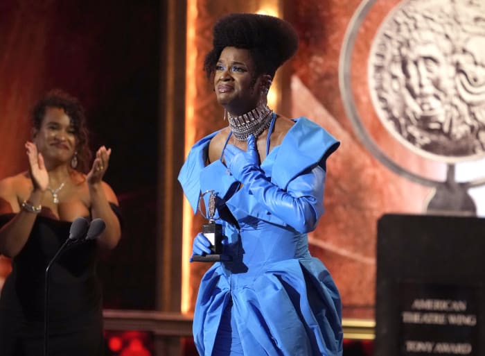 No script at Tony Awards, but plenty of song, dance, high spirits and history-making wins
