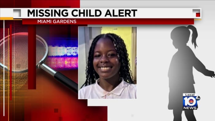 Missing Child Alert issued for 12-year-old girl from Miami Gardens