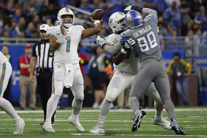 Tagovailoa aids Dolphins' turnaround in 31-27 win over Lions