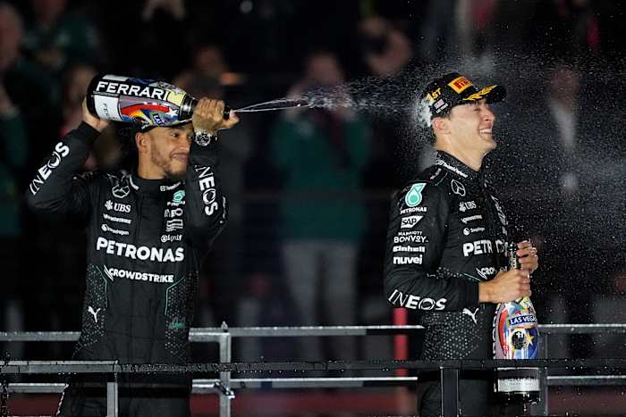Russell and Hamilton give Mercedes a 1-2 finish in Las Vegas