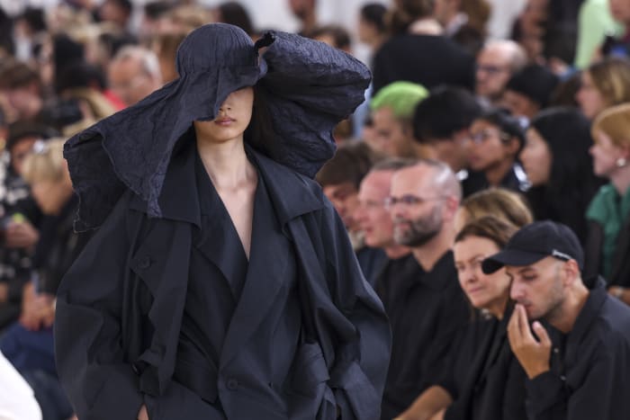 Gigi Hadid attends the Louis Vuitton Menswear Spring/Summer 2020 show  during Paris Fashion Week in