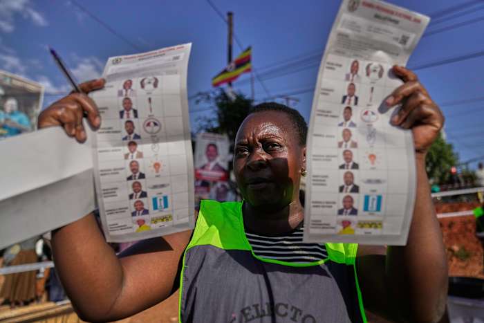 Uganda's president leads in tense election marred by internet shutdown and voting interference
