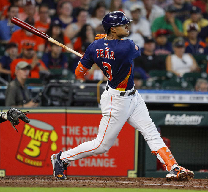 Houston Astros' Jeremy Peña Clearing Flight Path For Landing